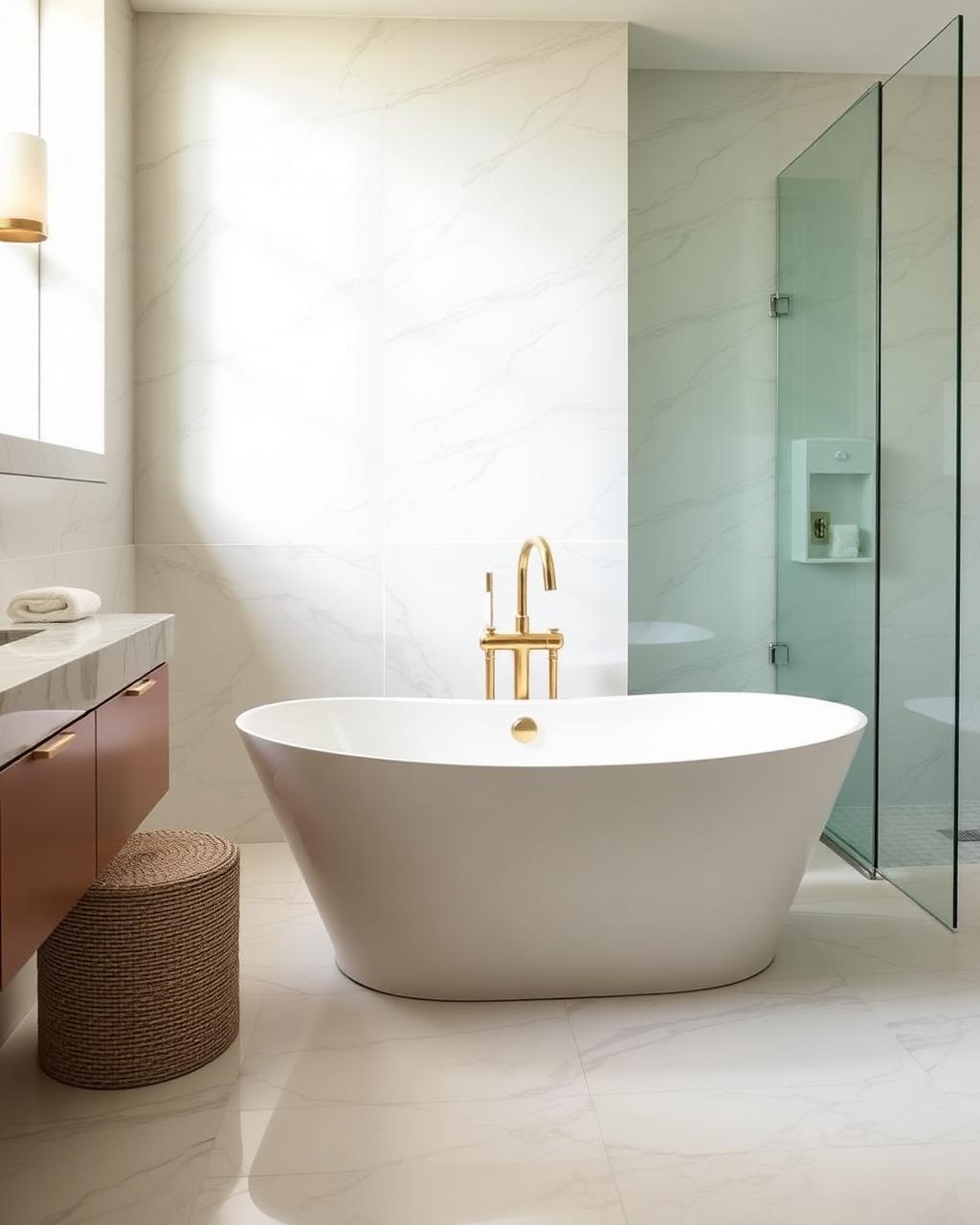 Marble Spa Bath — Landfall · Primary Suite Remodel