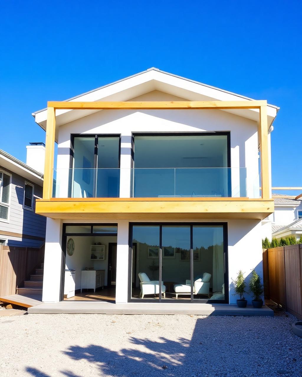 Two-story home addition under construction on a Wilmington NC residence