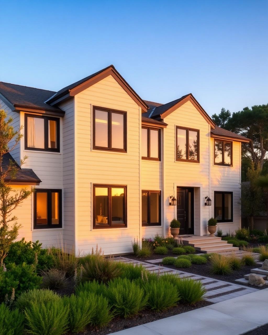 Completed exterior renovation with new siding, windows and deck on a Wilmington NC home
